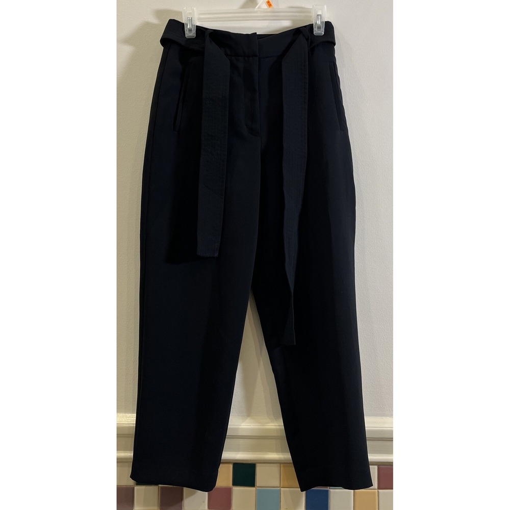 Aritzia Wilfred Jallade Tie Front Belt High Waist Pants 4/S Black